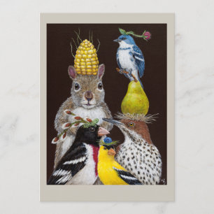 Party Under the Feeder flat card