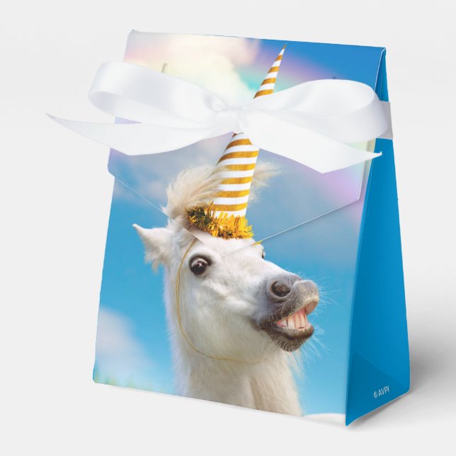 Party Unicorn Horse And Rainbow Favour Box (Front Side)