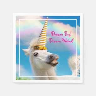 Party Unicorn Horse And Rainbow Napkin