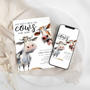 Party Until The Cows Come Home   Birthday Party Invitation