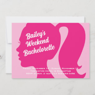 Party Very Pink Weekend Bachelorette Invitation