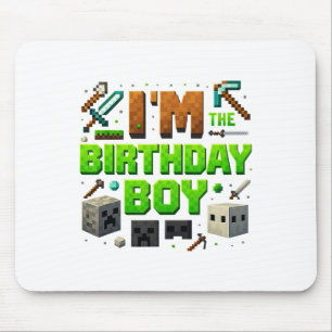 Party Video Gamer Pixel Number I'm The Birthday Bo Mouse Pad