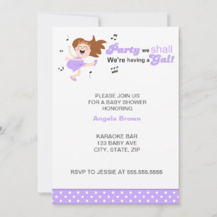 Party we shall we're having a gal girl baby shower invitation