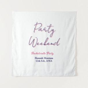 party weekend bachelorette name pink blue trendy d tapestry