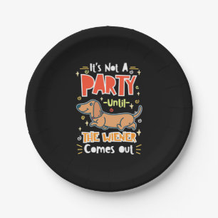 Party With My Dachshunds Paper Plate