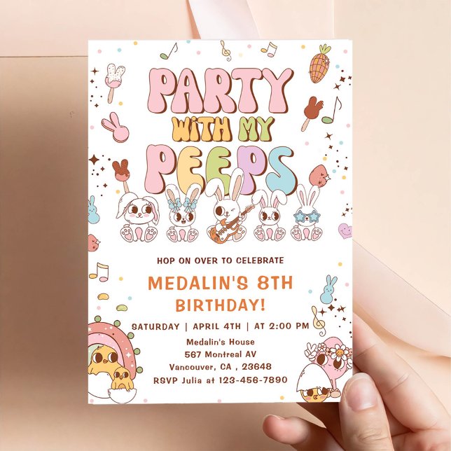Party with My Peeps Birthday Party Invitation (Creator Uploaded)