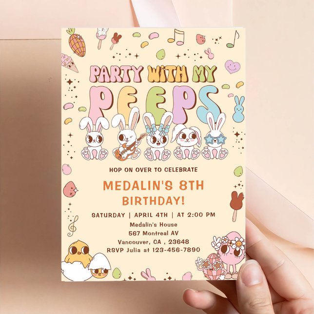 Party with My Peeps Birthday Party Invitation (Creator Uploaded)