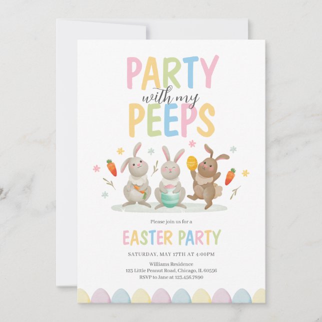 Party With My Peeps Easter Party Invitation (Front)