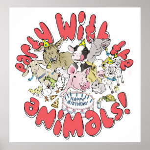PARTY WITH THE ANIMALS POSTER