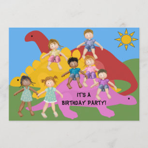 Party With The Dinos Birthday 5x7 Invitation