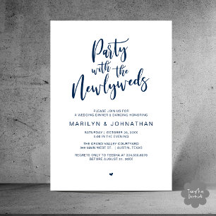 Party With The Newlyweds Rustic Wedding Dinner  Invitation