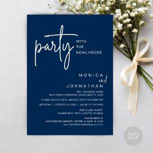 Party With The Newlyweds, Wedding Dinner Invitation