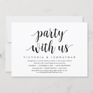 Party with us, Wedding Elopement Dinner Dancing Invitation