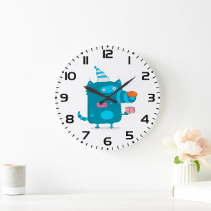 Party Wolf  Large Clock