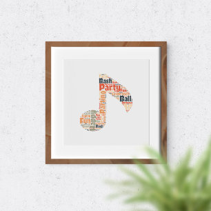 Party words in shape. poster