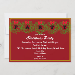 Party Wreath Party Invitations