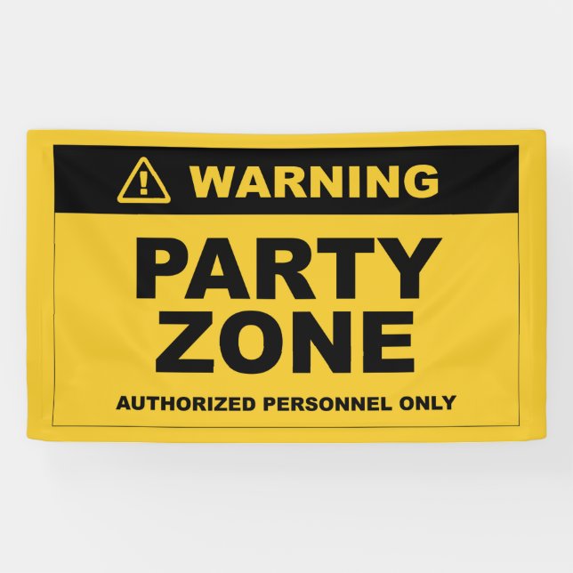 Party Zone Construction Birthday Party Banner (Horizontal)