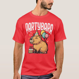 Partybara Funny Capybara Birthday Party Animal vin T-Shirt