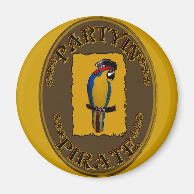 PARTYIN' PIRATE MAGNET (Front)