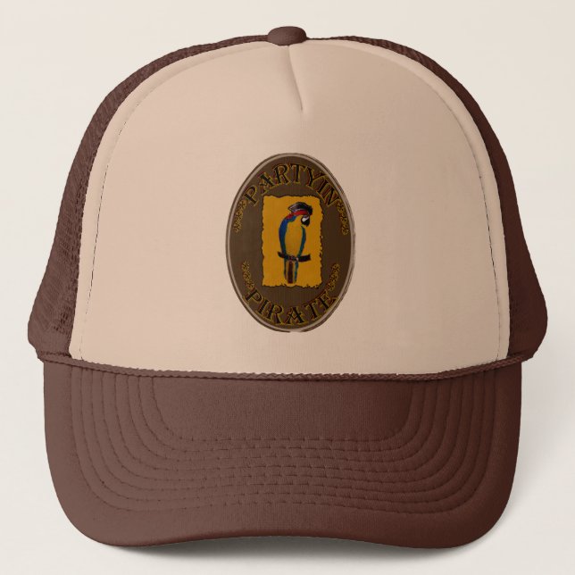 PARTYIN' PIRATE TRUCKER HAT (Front)