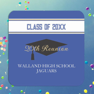 Partytime! CUSTOM Class Reunion Square Paper Coaster