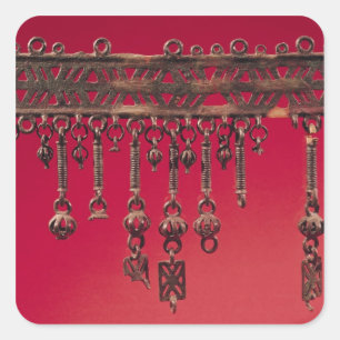 Parure with bell pendants square sticker