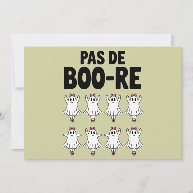 Pas de Boo-re Ballerina Ghost Halloween Spooky Invitation (Front)