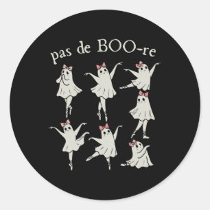 Pas De Boo-re Ballerina Ghost Halloween Spooky Sea Classic Round Sticker