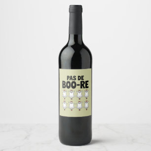 Pas de Boo-re Ballerina Ghost Halloween Spooky Wine Label