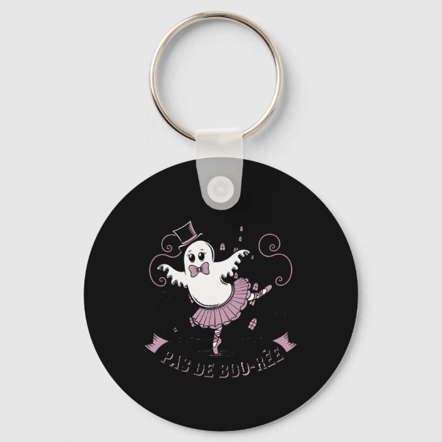 Pas De Boo-rée Ballet Dancer Spooky Ghost Hallowee Key Ring (Front)