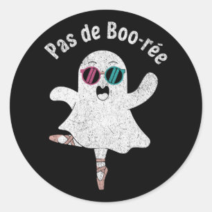 Pas De Boo-rée Cute Ballerina Ghost Funny Ballet  Classic Round Sticker