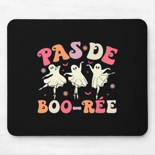 Pas De Boo-rée Cute Ballet Ghosts Dancing Teachers Mouse Pad (Front)
