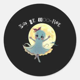 Pas De Boo-rée Funny Ballet Ghost Halloween Dance  Classic Round Sticker