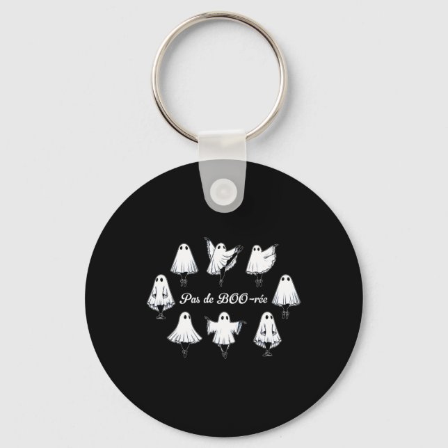 Pas De Boo-rée Funny Ballet Ghosts Dance Halloween Key Ring (Front)