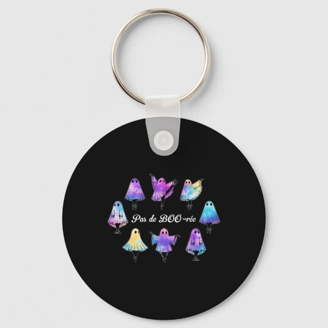 Pas De Boo-rée Funny Ballet Ghosts Dance Halloween Key Ring (Front)