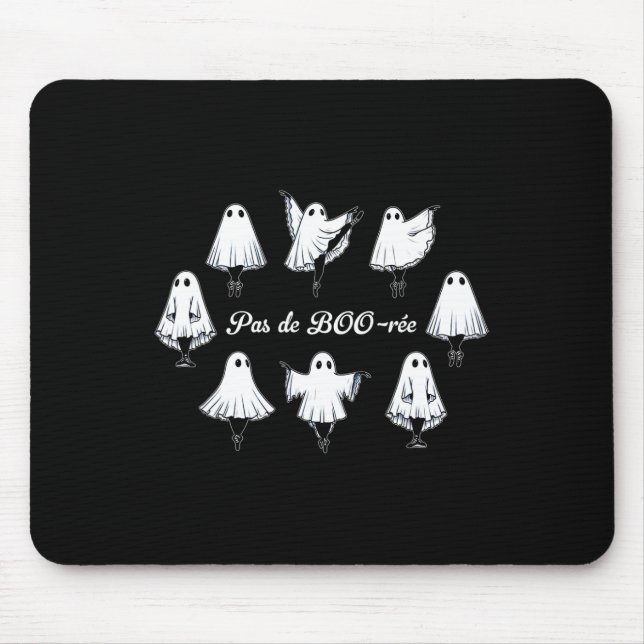 Pas De Boo-rée Funny Ballet Ghosts Dance Halloween Mouse Pad (Front)