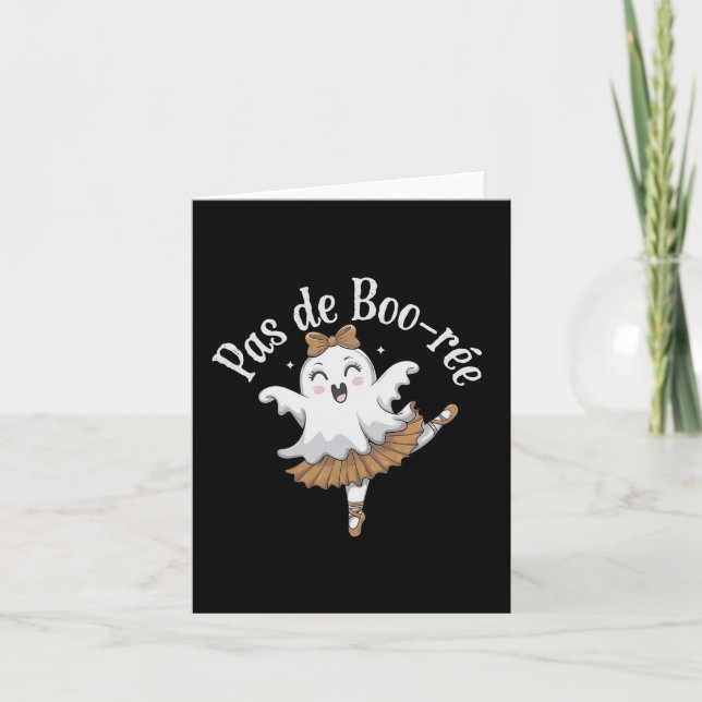 Pas De Boo-rée Funny Ballet Ghosts Halloween Dance Card (Front)