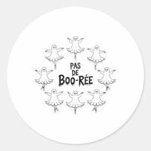 Pas De Boo-rée Funny Ballet Ghosts Halloween Dance Classic Round Sticker