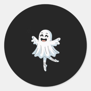 Pas De Boo-rée Funny Ballet Ghosts Halloween Dance Classic Round Sticker