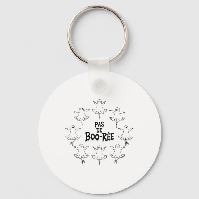 Pas De Boo-rée Funny Ballet Ghosts Halloween Dance Key Ring (Front)