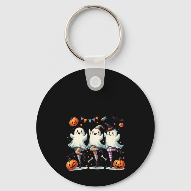 Pas De Boo-rée Funny Ballet Ghosts Halloween Dance Key Ring (Front)
