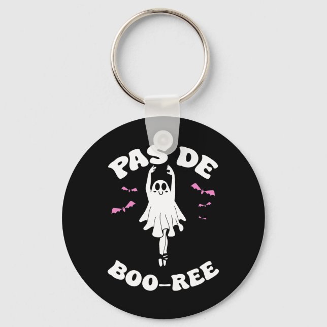 Pas De Boo-rée Funny Ballet Ghosts Halloween Dance Key Ring (Front)