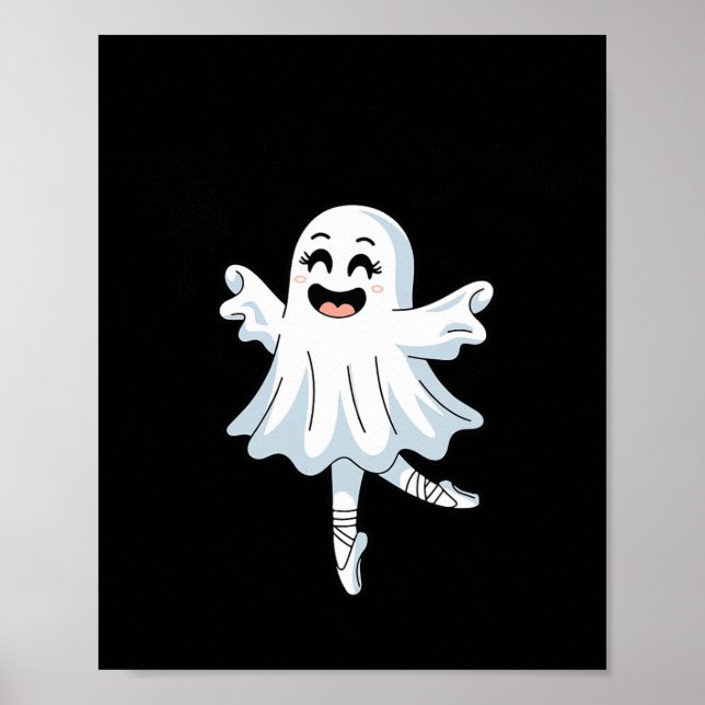 Pas De Boo-rée Funny Ballet Ghosts Halloween Dance Poster (Front)