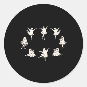 Pas De Boo-rée Funny Ballet Spooky Ghosts Dance Ha Classic Round Sticker