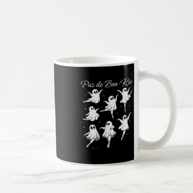 Pas De Boo-rée Funny Ghost Ballet Dance Halloween  Coffee Mug (Right)