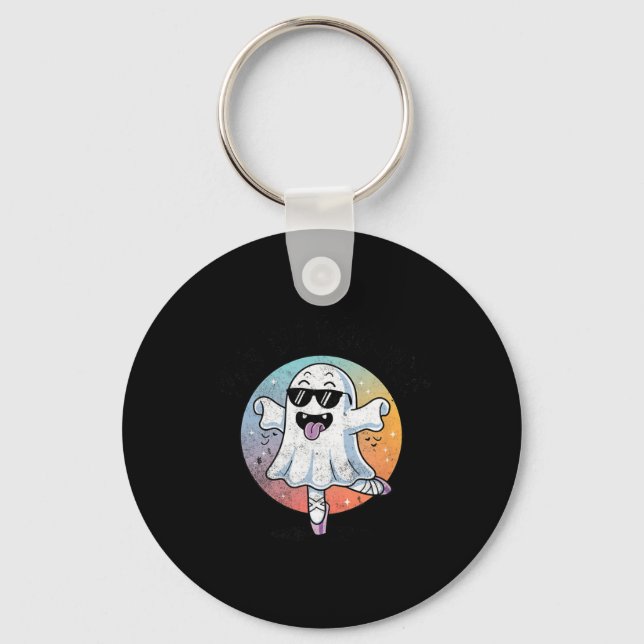 Pas De Boo Ree Funny Ghost Dance Ballet Halloween  Key Ring (Front)