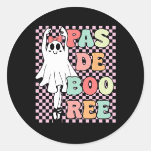Pas De Boo-ree Funny Vintage Retro Style 70s 80s H Classic Round Sticker