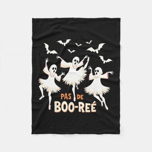 Pas De Boo-rée Ghost Ballet Dancer Halloween Dance Fleece Blanket (Front)