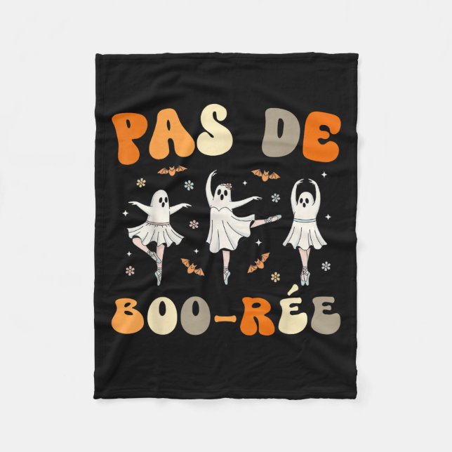 Pas De Boo-rée Ghost Ballet Dancer Halloween Dance Fleece Blanket (Front)