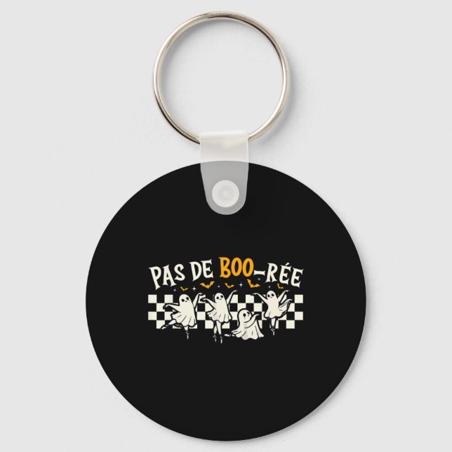 Pas De Boo-rée Ghost Ballet Dancer Halloween Dance Key Ring (Front)